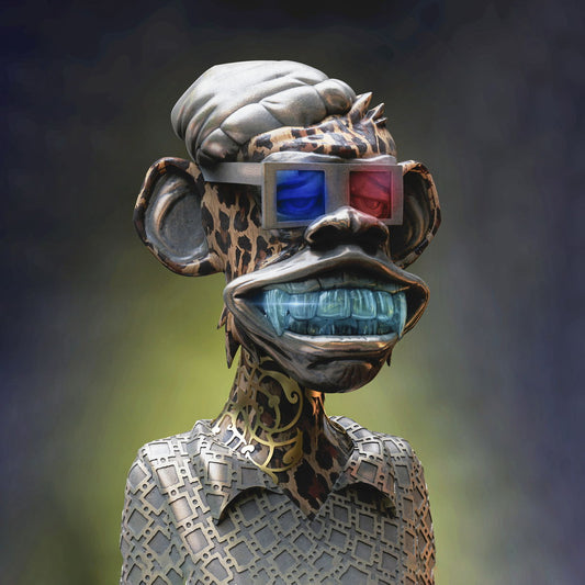 Monkey Leopard Color with 3D Glasses And Hat Animal Pop Art Poster - xonomax