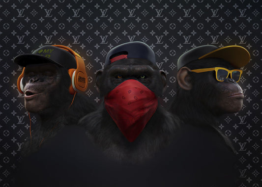 The Cool Chimps: A Trio of Hip Monkeys Swag Style Animal Art Poster - xonomax