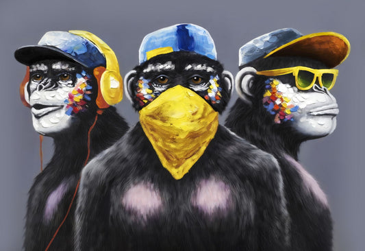 Monkeys Rappers Hip Hop Vintage Hand Drawn Animal Pop Art Poster - xonomax