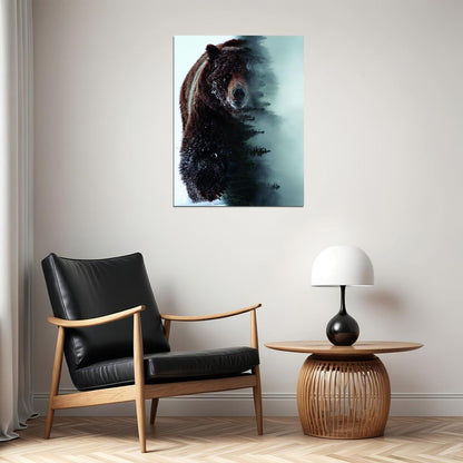 The Spirit of the Forest: A Bear Embodies the Wild Animal Art Poster - xonomax