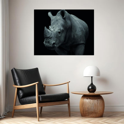 The Rhino: A Striking and Powerful Portrait Animal Art Poster - xonomax