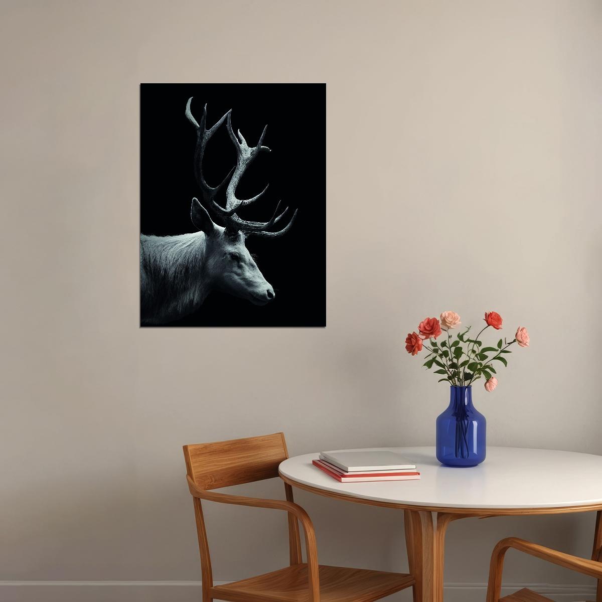 The Deer: A Striking and Elegant Silhouette Animal Art Poster - xonomax