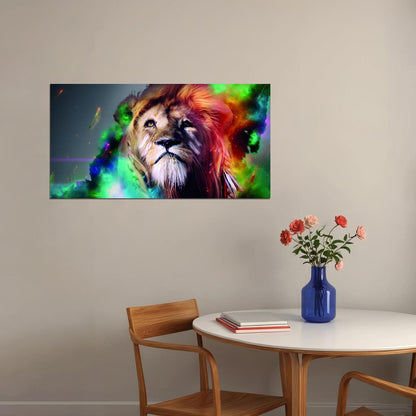 Surreal Lion of Infinity Animal Pop Art Poster - xonomax