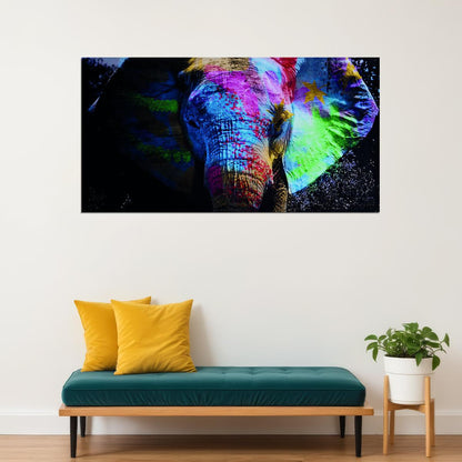 Elephant Colorfull Pop Art Poster Multicolor Watercolor - xonomax
