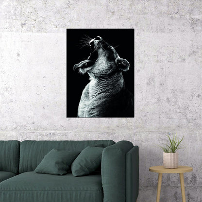 A Striking and Powerful Image of a Lioness Animal Art Poster