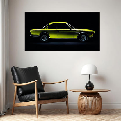 Gold Old BMW Car Poster