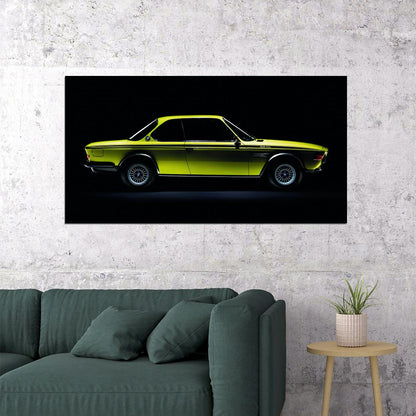 Gold Old BMW Car Poster