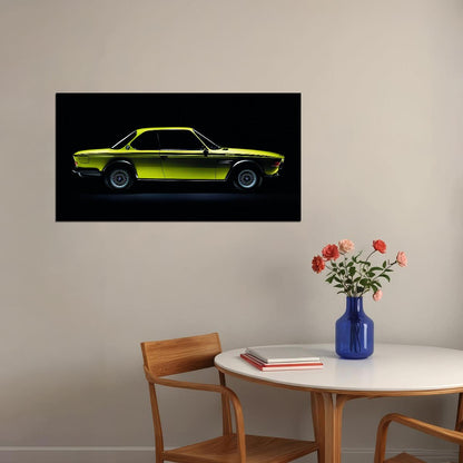 Gold Old BMW Car Poster