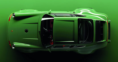 Green Porshe 911 Turbo Old Sportcar Car Poster