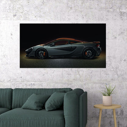 Stellblue Anthrazit McLaren 600LT Sportcar Car Poster