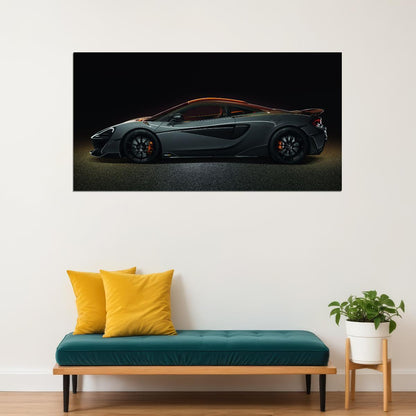 Stellblue Anthrazit McLaren 600LT Sportcar Car Poster