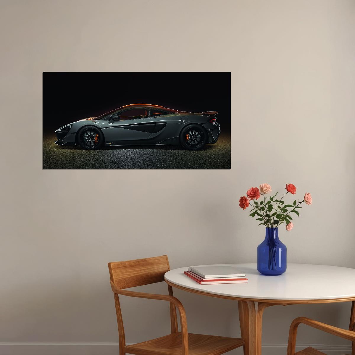 Stellblue Anthrazit McLaren 600LT Sportcar Car Poster