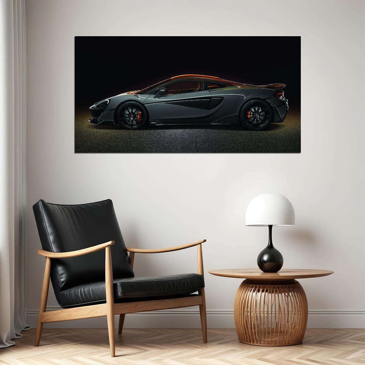 Stellblue Anthrazit McLaren 600LT Sportcar Car Poster