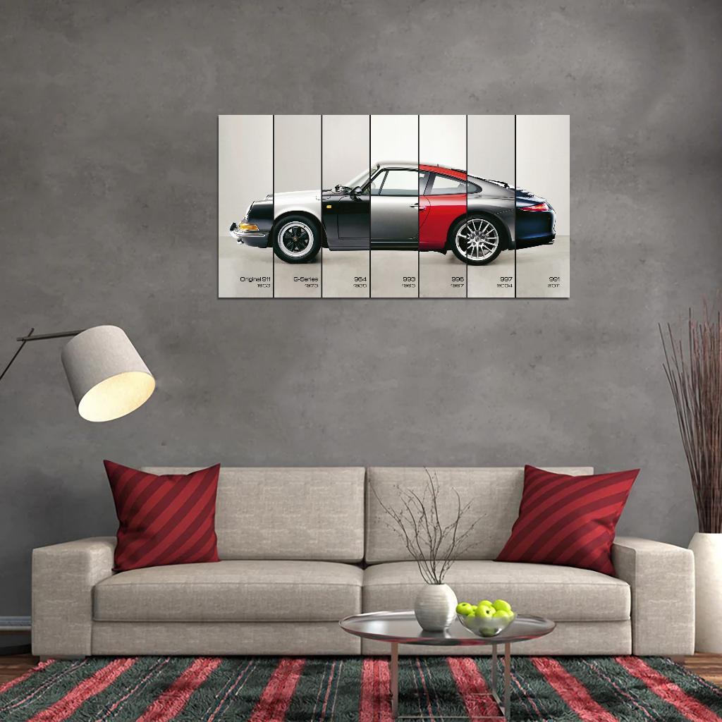 Evolution Of Porshe Models 911 1963-2001 Car Poster