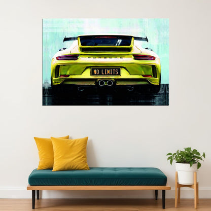 Yellow Sportcar Porshe No Limits Quote