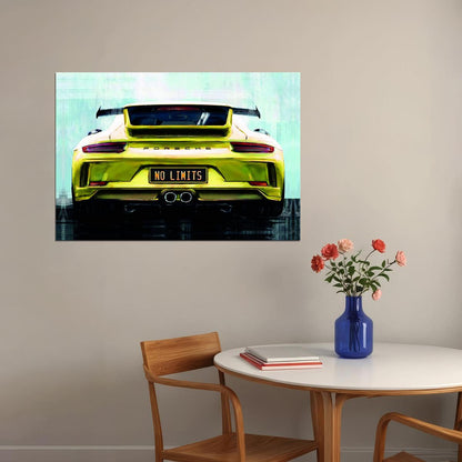 Yellow Sportcar Porshe No Limits Quote