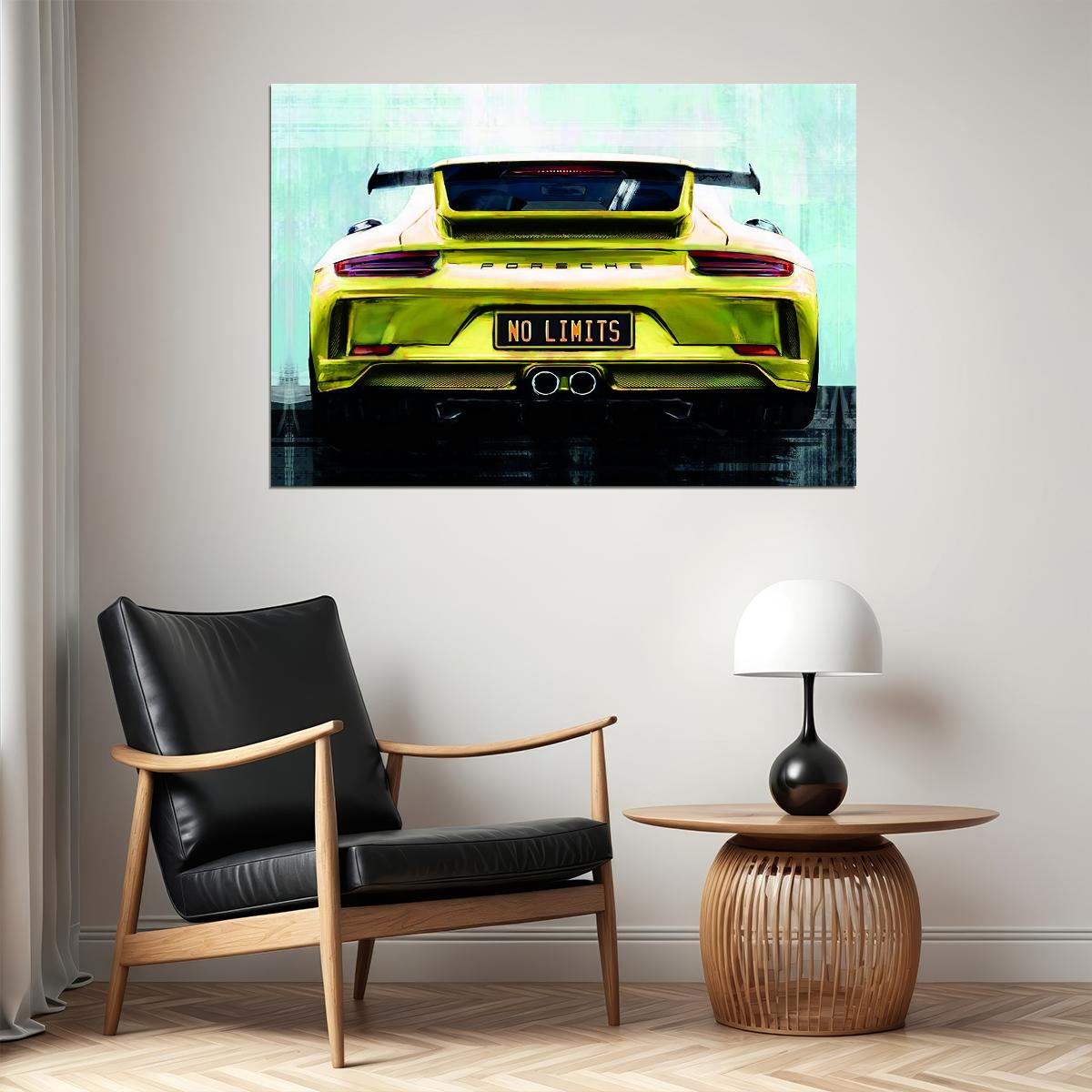 Yellow Sportcar Porshe No Limits Quote