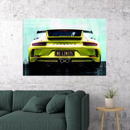 Yellow Sportcar Porshe No Limits Quote