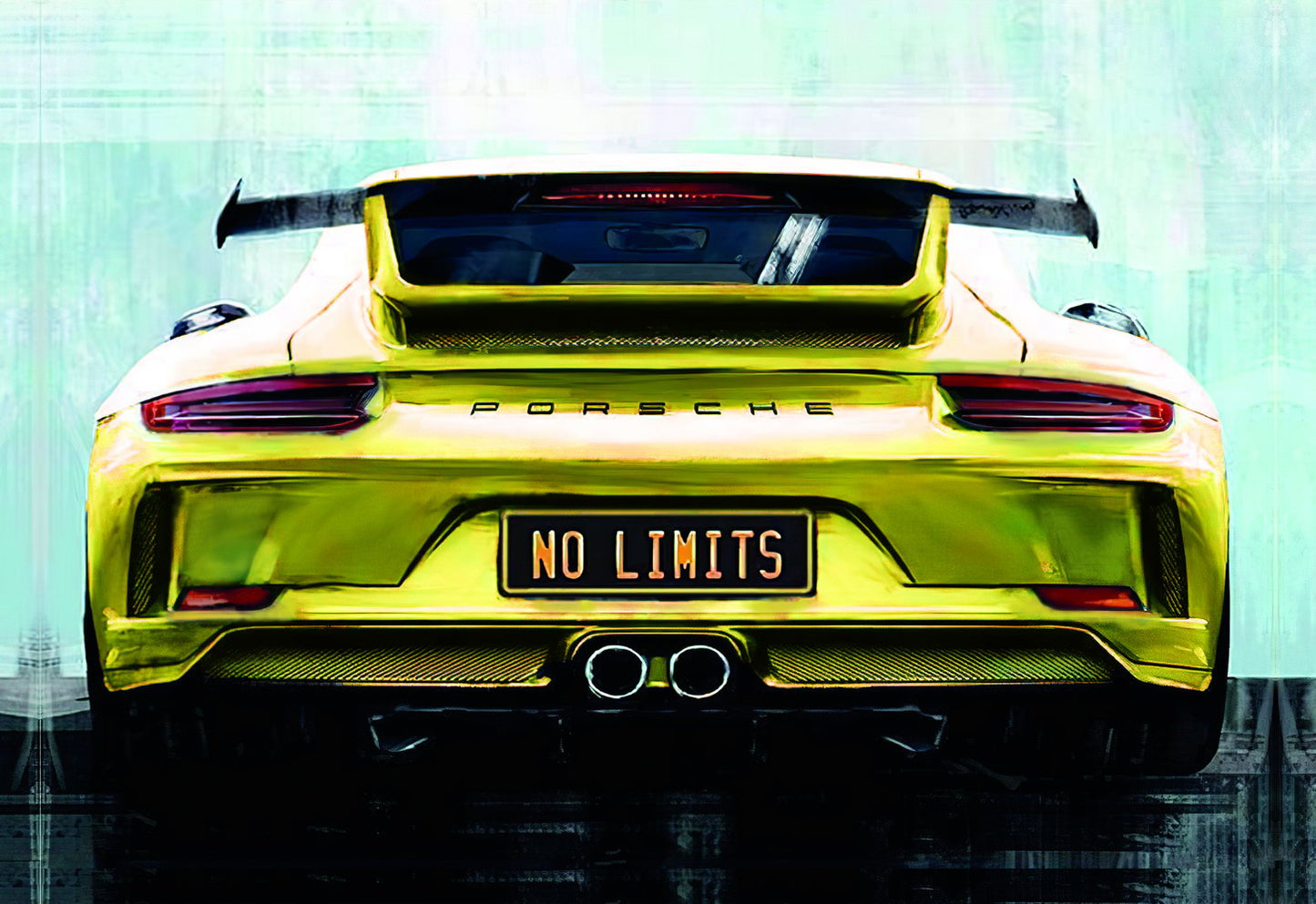 Yellow Sportcar Porshe No Limits Quote