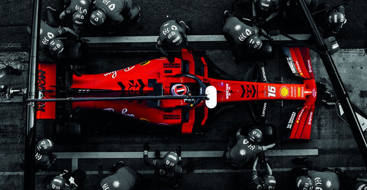 Red Ferrari F40 in a Pit Lane Car Poster