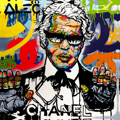 Karl Lagerfeld Pop Art Graffiti Poster Wall Art Interior Chanel