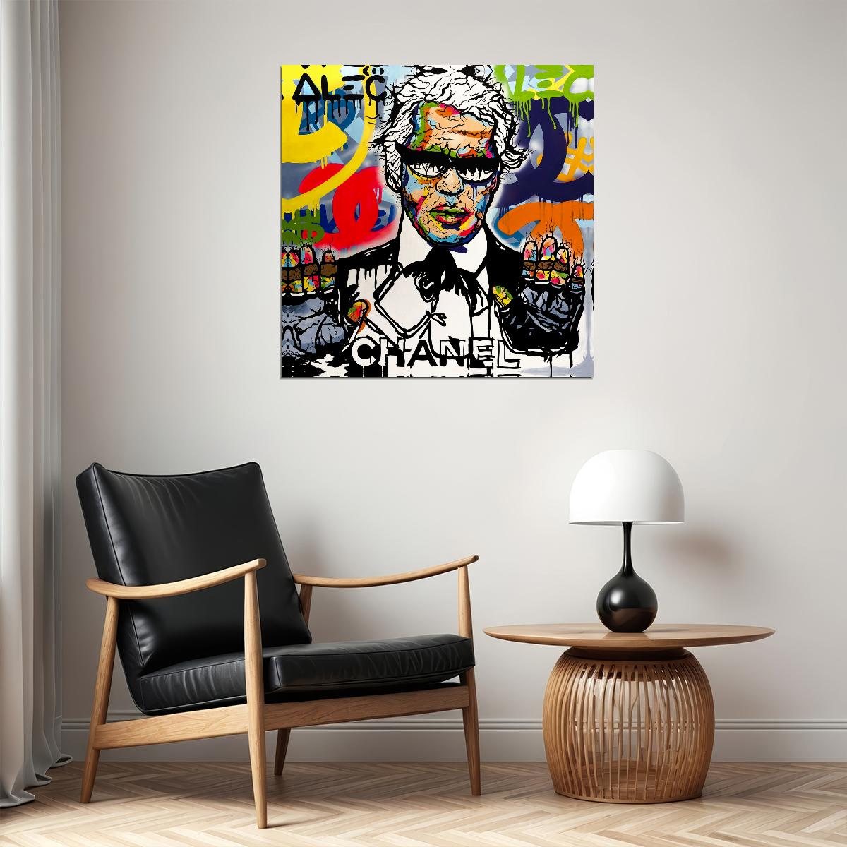 Karl Lagerfeld Pop Art Graffiti Poster Wall Art Interior Chanel