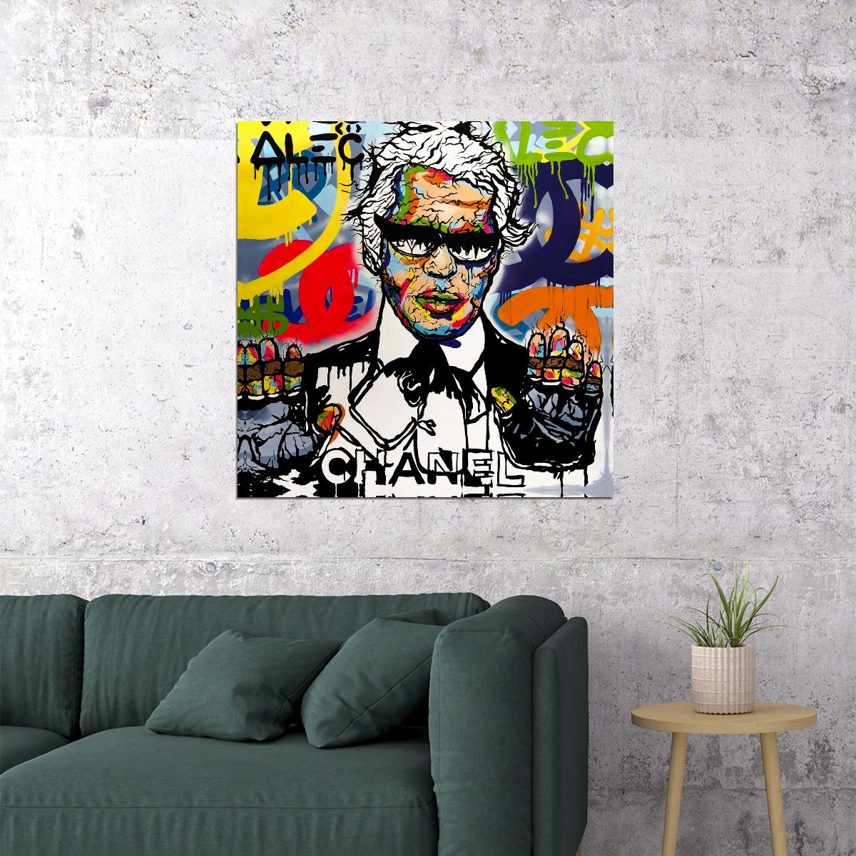 Karl Lagerfeld Pop Art Graffiti Poster Wall Art Interior Chanel