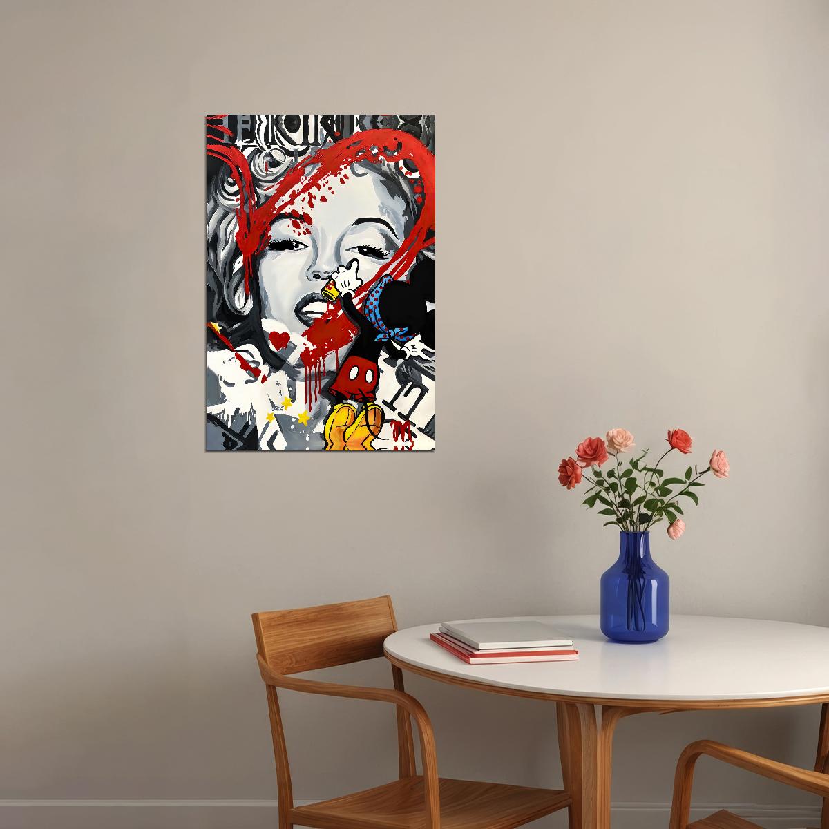 Diptych Warhol Merlin Monroe Pop Street Art Poster