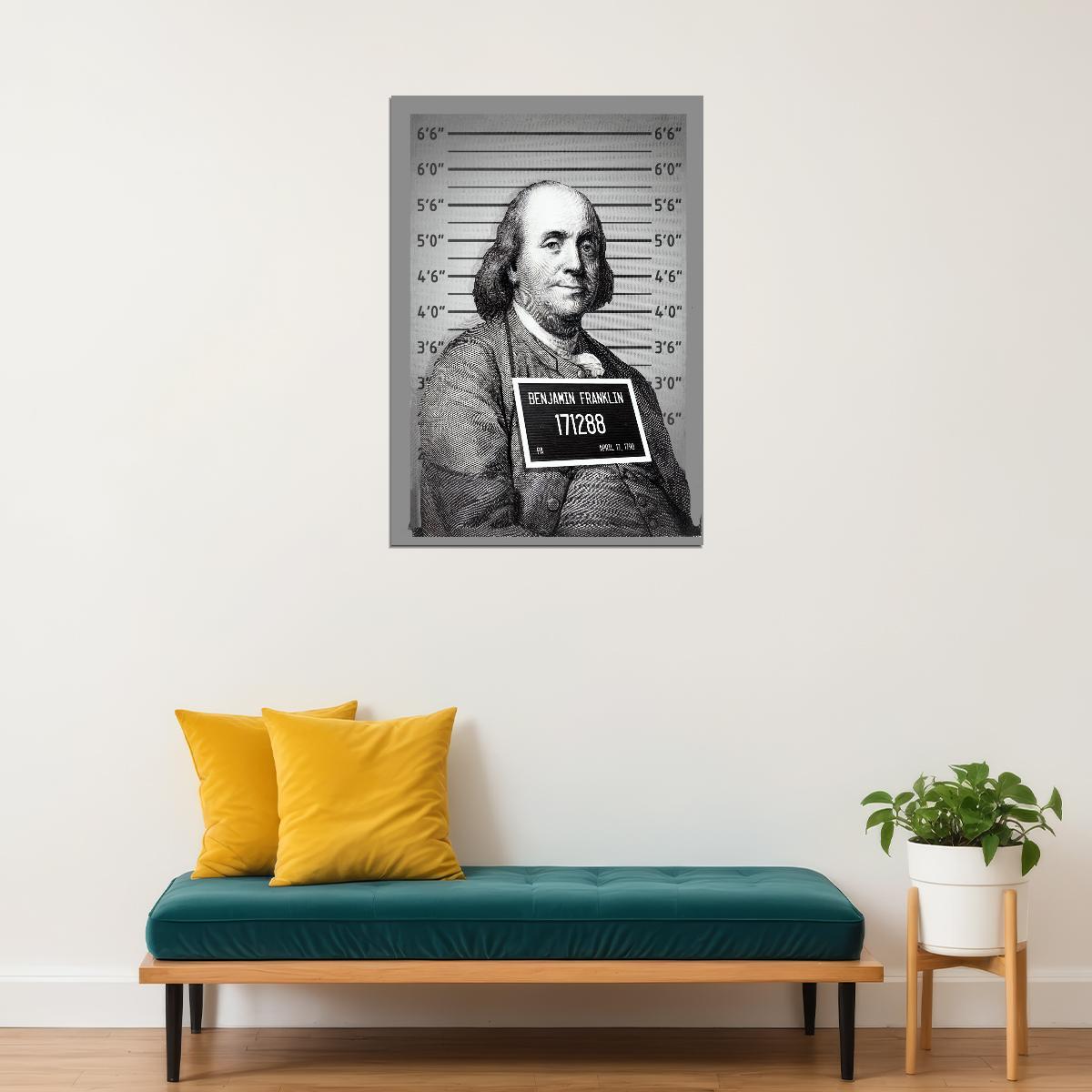 Mug Shot Benjamin Franklin Poster