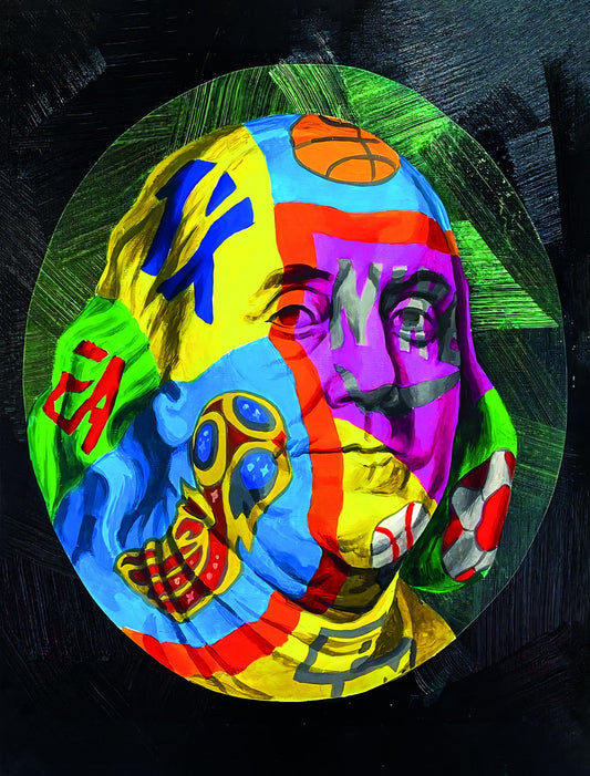 Benjamin Franklin Pop Art Collage Poster