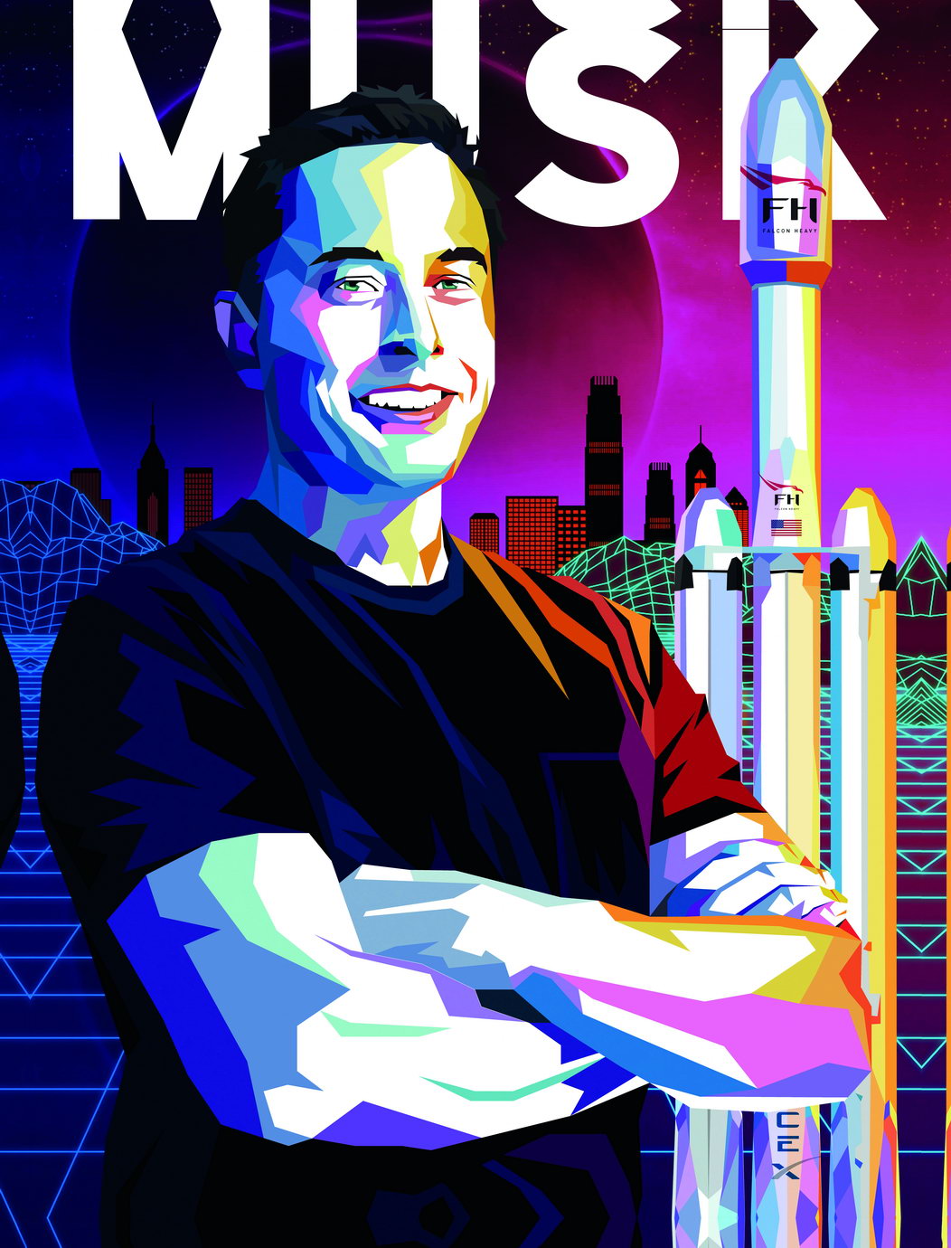 Ilon Musk Poster American Entrepreneur Engineer Billionaire - xonomax