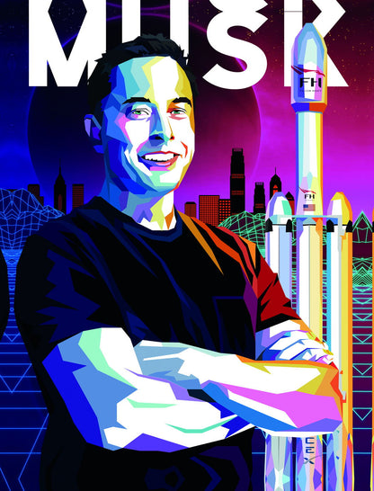Ilon Musk Poster American Entrepreneur Engineer Billionaire - xonomax