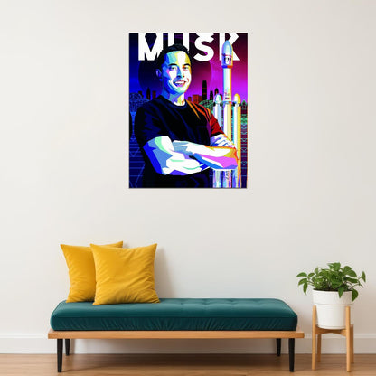 Ilon Musk Poster American Entrepreneur Engineer Billionaire - xonomax