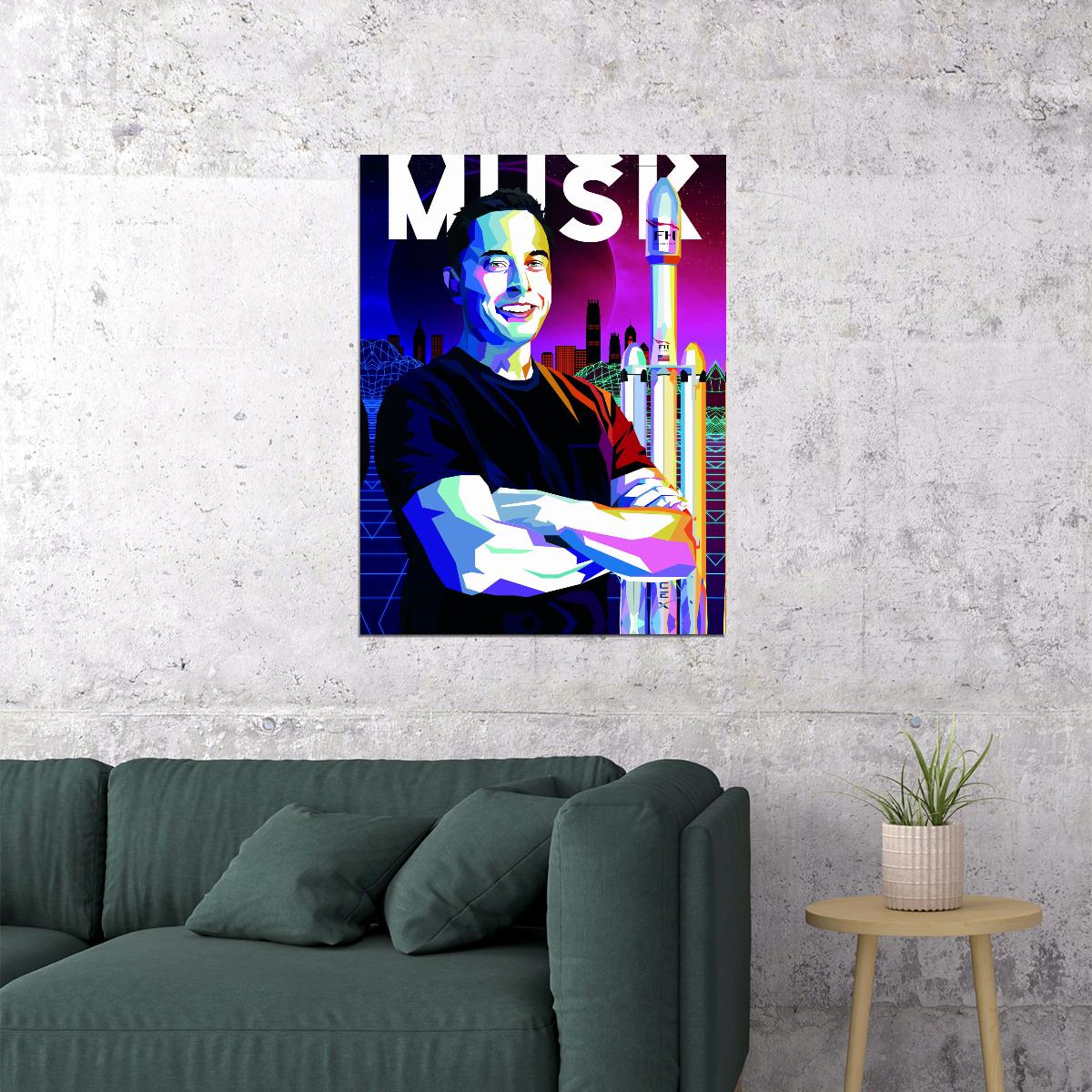 Ilon Musk Poster American Entrepreneur Engineer Billionaire - xonomax