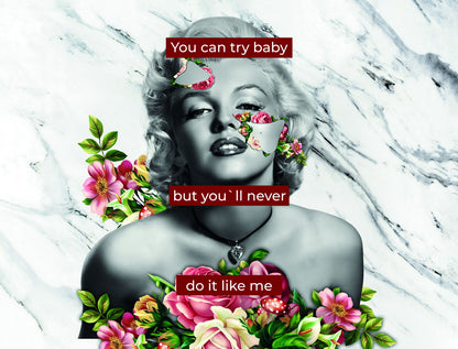 Merlin Monroe Poster Flowers Quote Icon Pop Art - xonomax