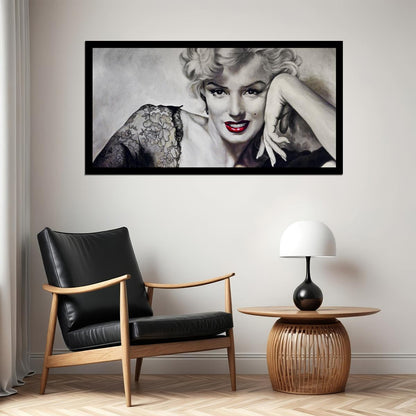 Merlin Monroe Poster Red Lips Painting Wall Art