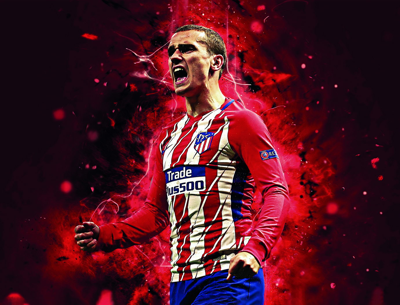 Antoine Griezmann Poster Abstract Art Atletico Madrid