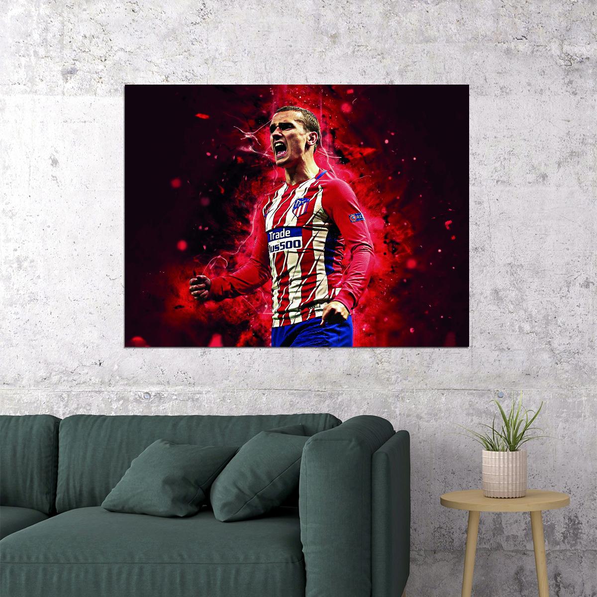 Antoine Griezmann Poster Abstract Art Atletico Madrid