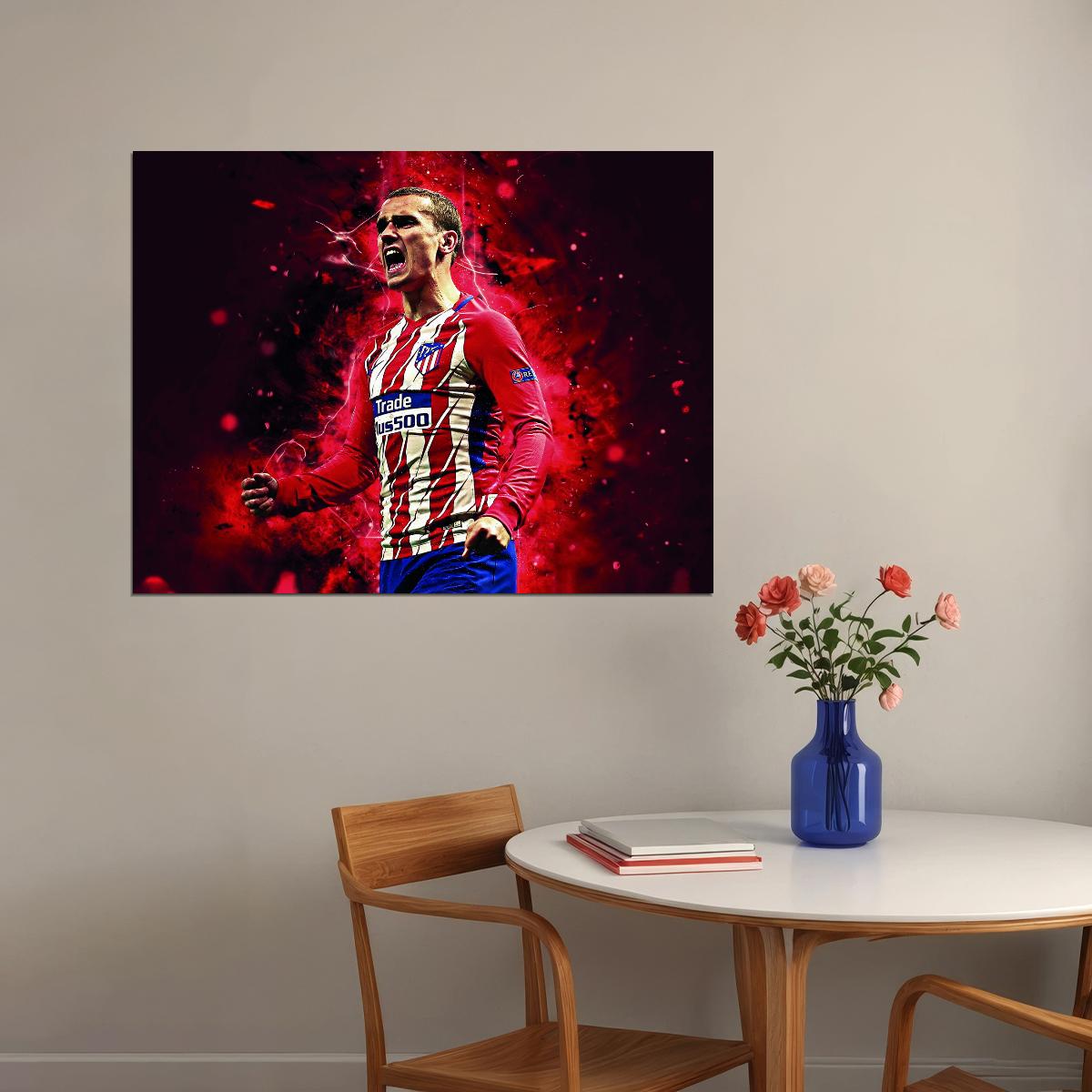 Antoine Griezmann Poster Abstract Art Atletico Madrid