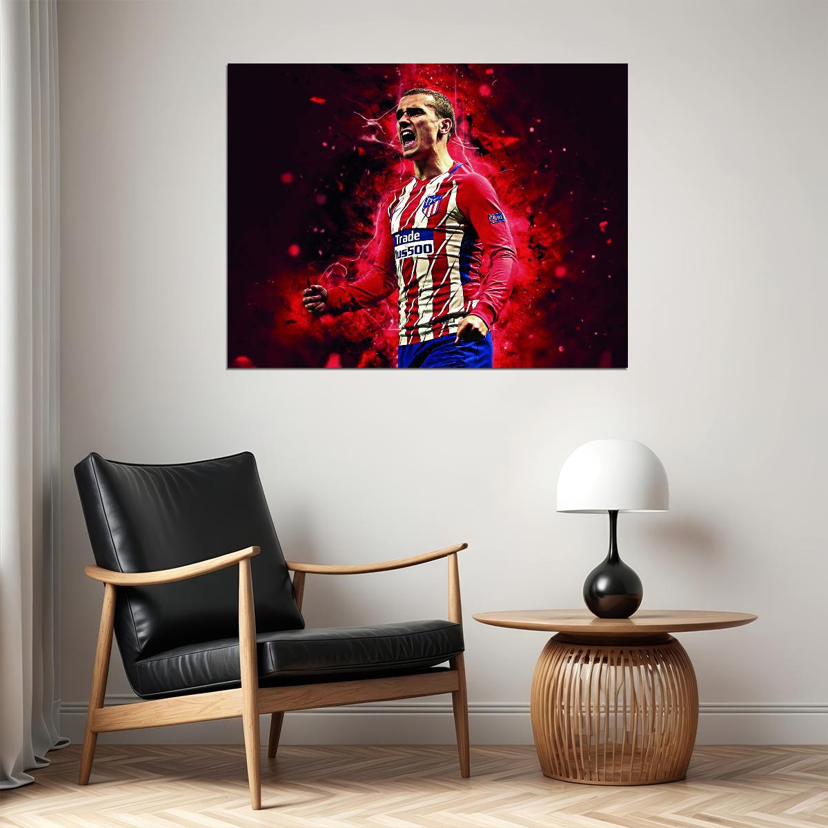 Antoine Griezmann Poster Abstract Art Atletico Madrid