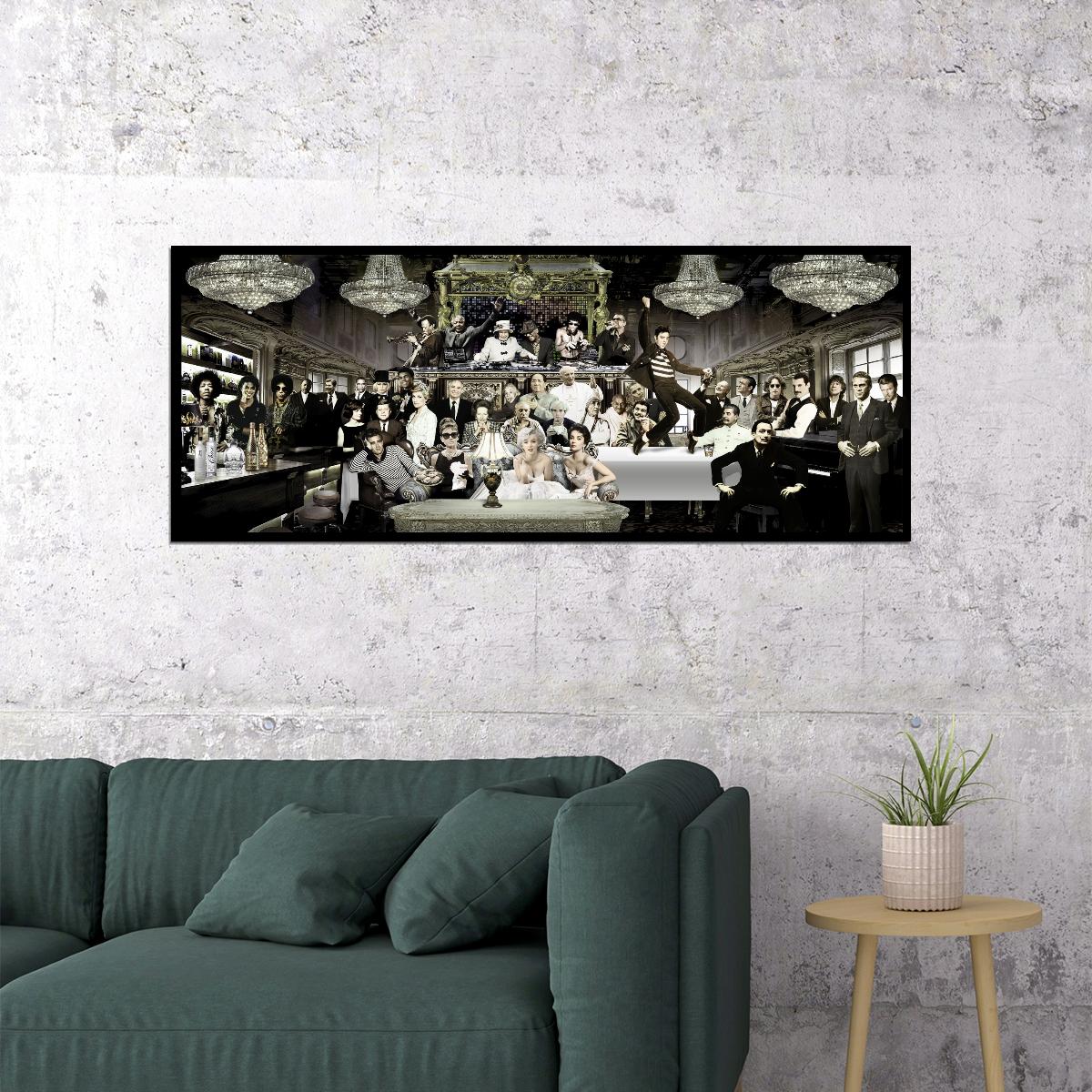 Secret Supper World Stars Poster Political Pop Culture Wall Art Retro Vintage