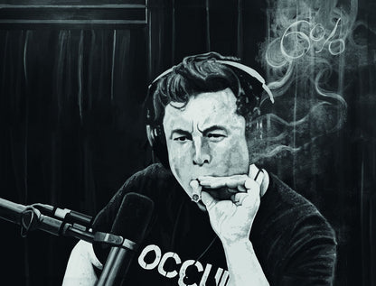 Elon Musk Smokes Weed On Joe Rogan's Podcast Poster - xonomax