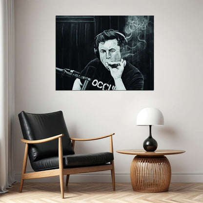 Elon Musk Smokes Weed On Joe Rogan's Podcast Poster - xonomax