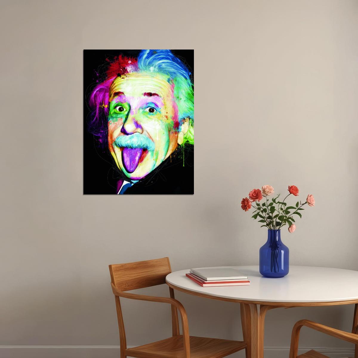 Colorful Iconic Portrait Albert Einstein Poster Pop Art