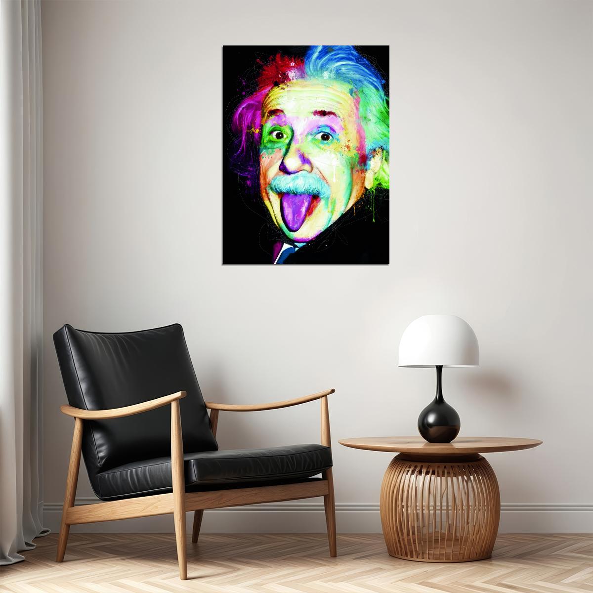 Colorful Iconic Portrait Albert Einstein Poster Pop Art