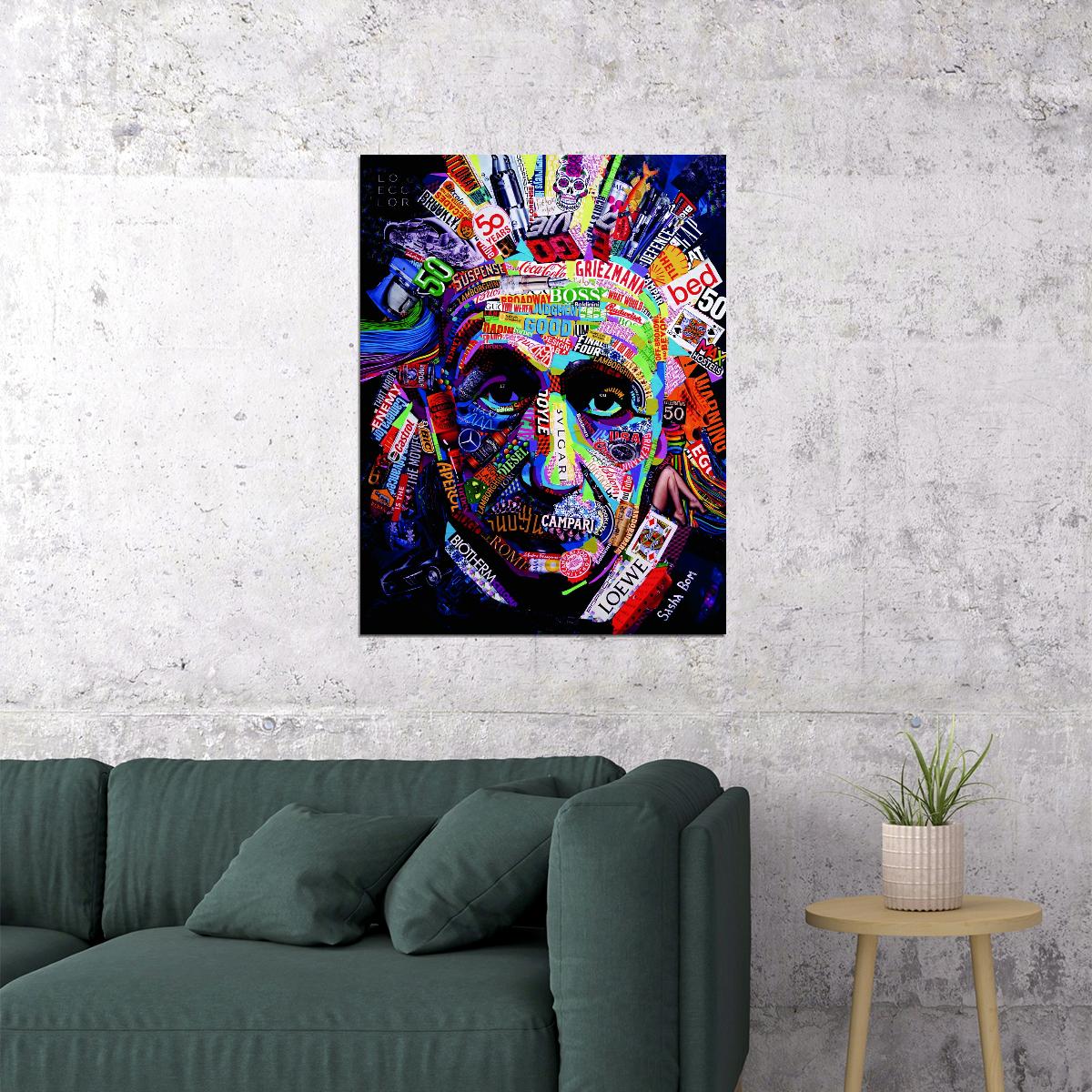 Colorful Portrait Albert Einstein Poster Brands Pop Art