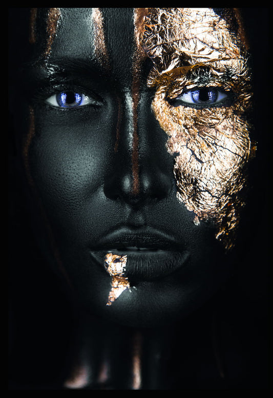 African Black Woman Posters Gold Foils Wall Art Print - xonomax