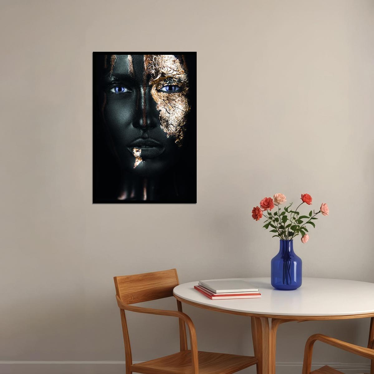 African Black Woman Posters Gold Foils Wall Art Print - xonomax