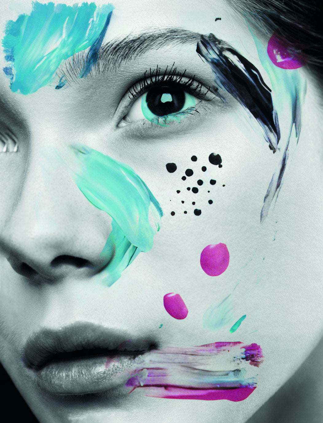 Women Colorful Poster Girl Makeup Art Painting Multicolor - xonomax