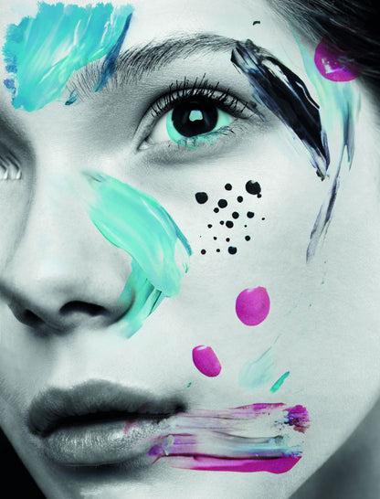 Women Colorful Poster Girl Makeup Art Painting Multicolor - xonomax